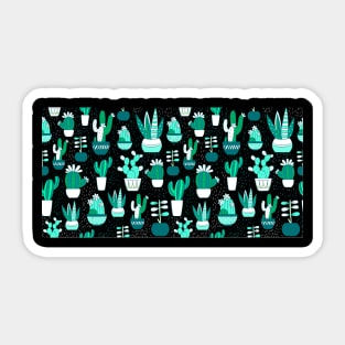 Cool Cactus Aqua Green Sticker